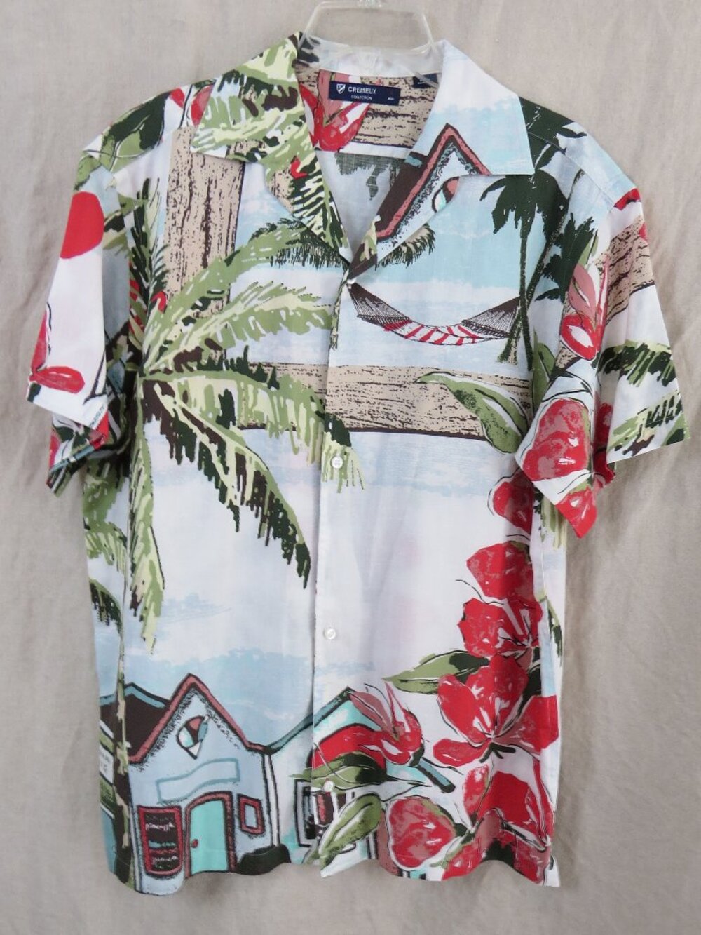 Cremieux Collection Supima Cotton, Linen Hawaiian Shirt SIZE Large
